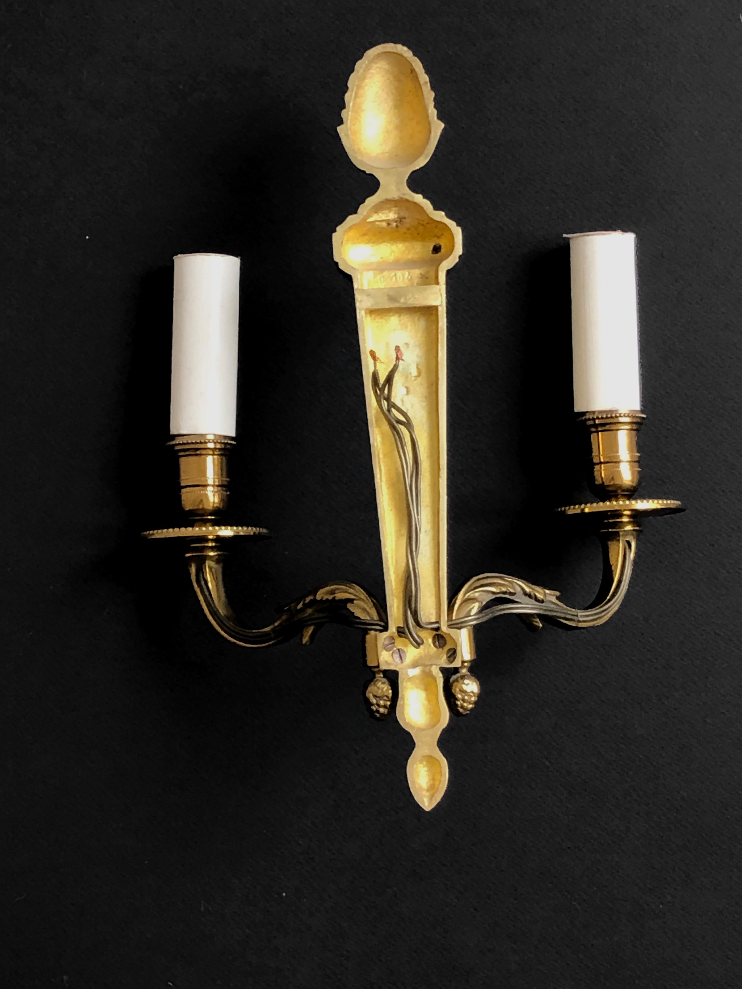 A NEO-CLASSICAL Bronze EMPIRE WALL APPLIQUE by MAISON BAGUES, France 1960 For Sale 2