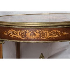 Neoclassical Parquetry and Satinwood Marquetry Center Table