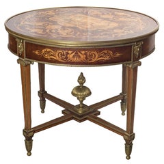 Neoclassical Parquetry and Satinwood Marquetry Center Table