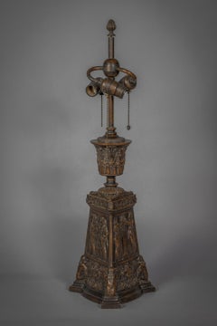 Neo-Classical Style Patinated Bronze Lamp, E.F. Caldwell, Early 20th Century