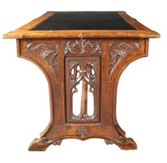 Neo-Gothic Oak Writing Table
