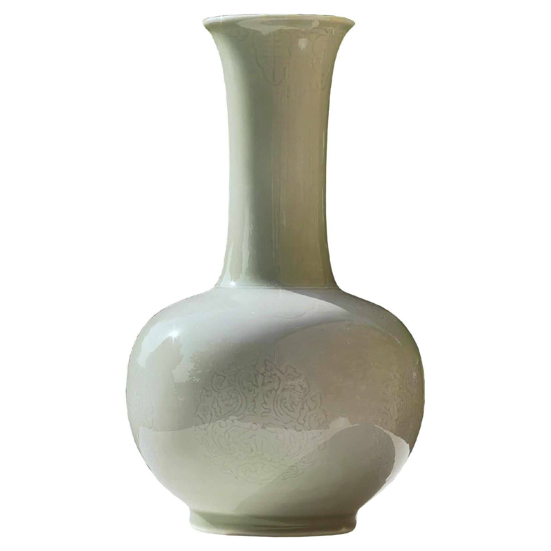 Vaso neoclassico cinese in ceramica CELADON, CINA 1950