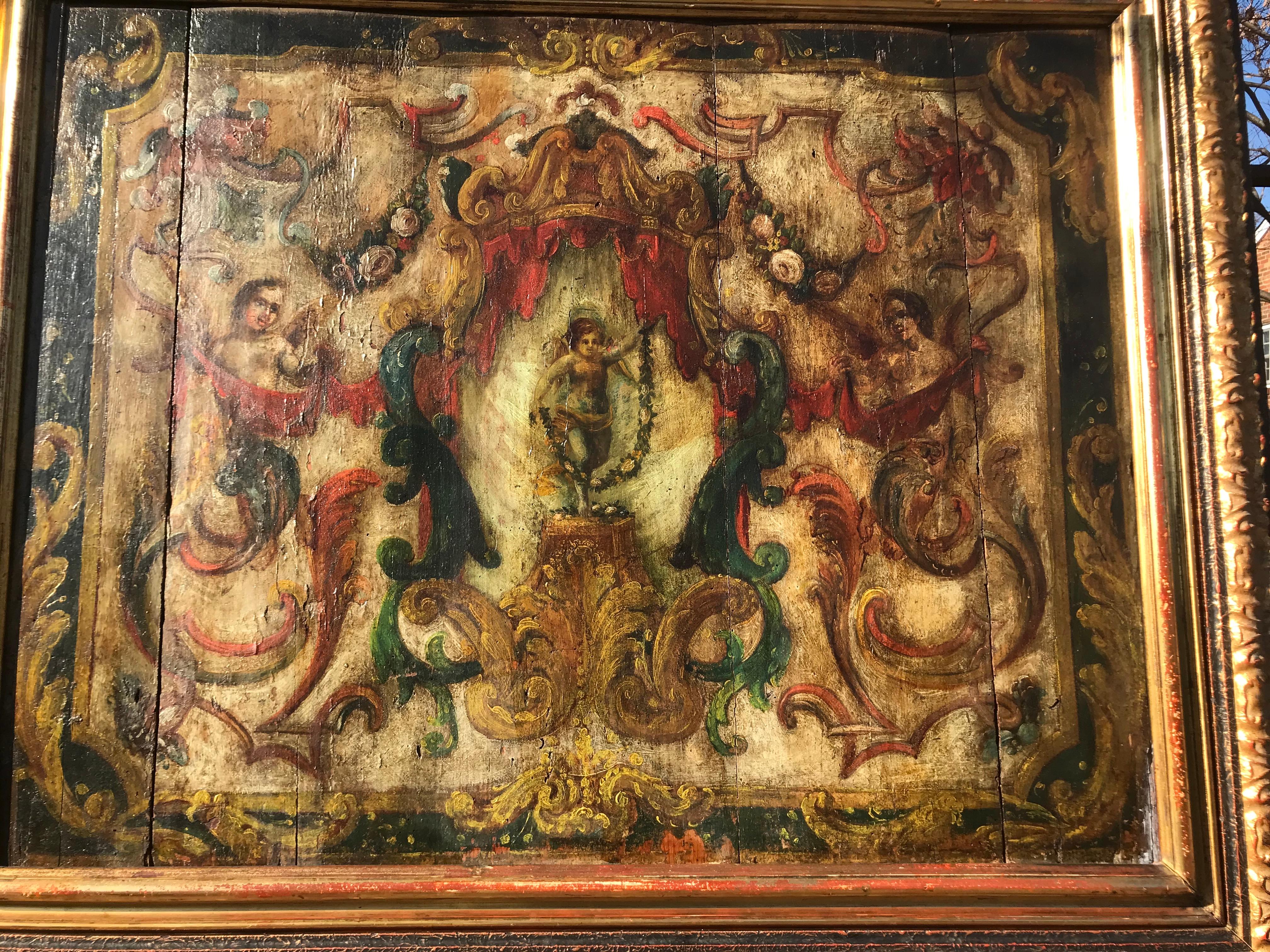 Neoclassical Boiserie Overdoor Painted Panel 6