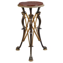 Neoclassical Patinated and Gilt-Bronze Gueridon with a Marble Top, circa 1890