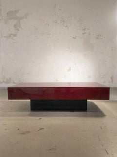 TAVOLO DA CAFFÈ NEOCLASSICO SHABBY-CHIC IN LACCA DI JEAN-CLAUDE MAHEY Francia 1970