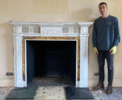 Neoclassical Style Carved Marble Fireplace Mantel