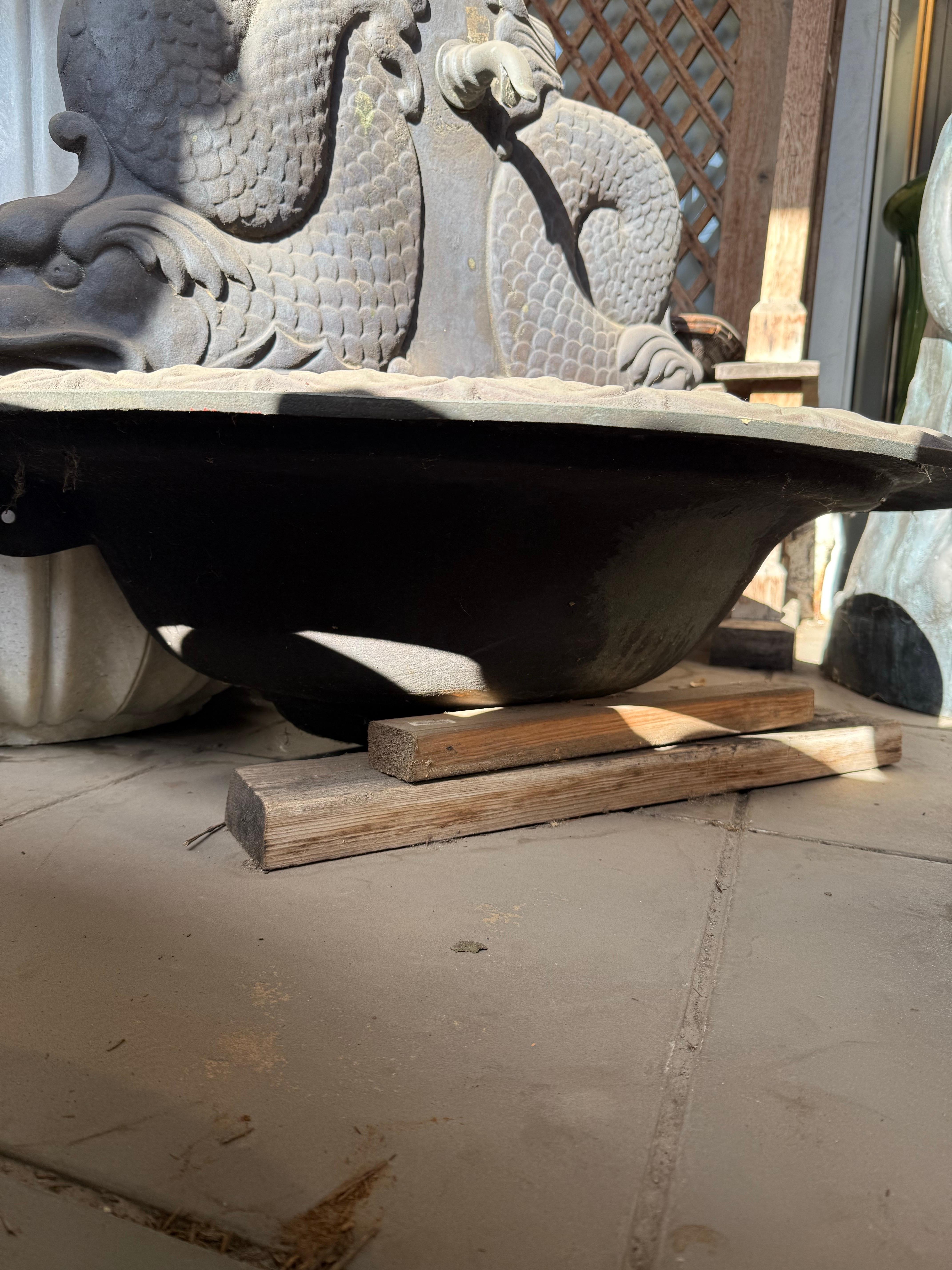 A Neoclassical Style Cast Bronze Dolphin Wall Fountain For Sale 10