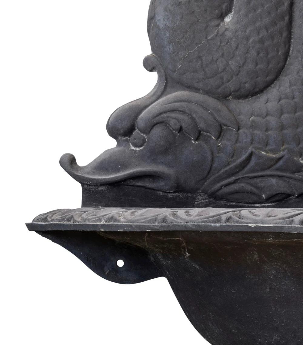 Australian A Neoclassical Style Cast Bronze Dolphin Wall Fountain For Sale