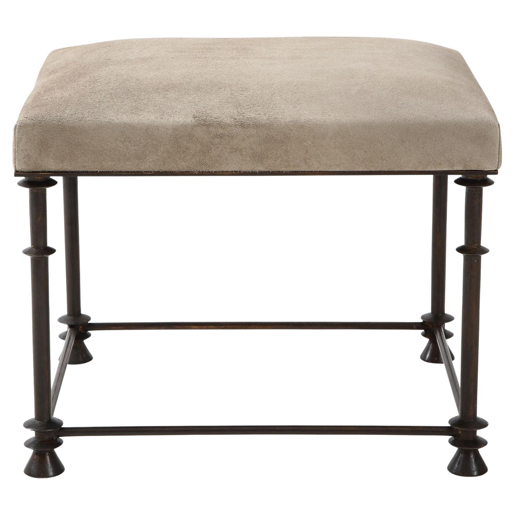 A Neoclassical style custom made bronze legged stool. Contemporary