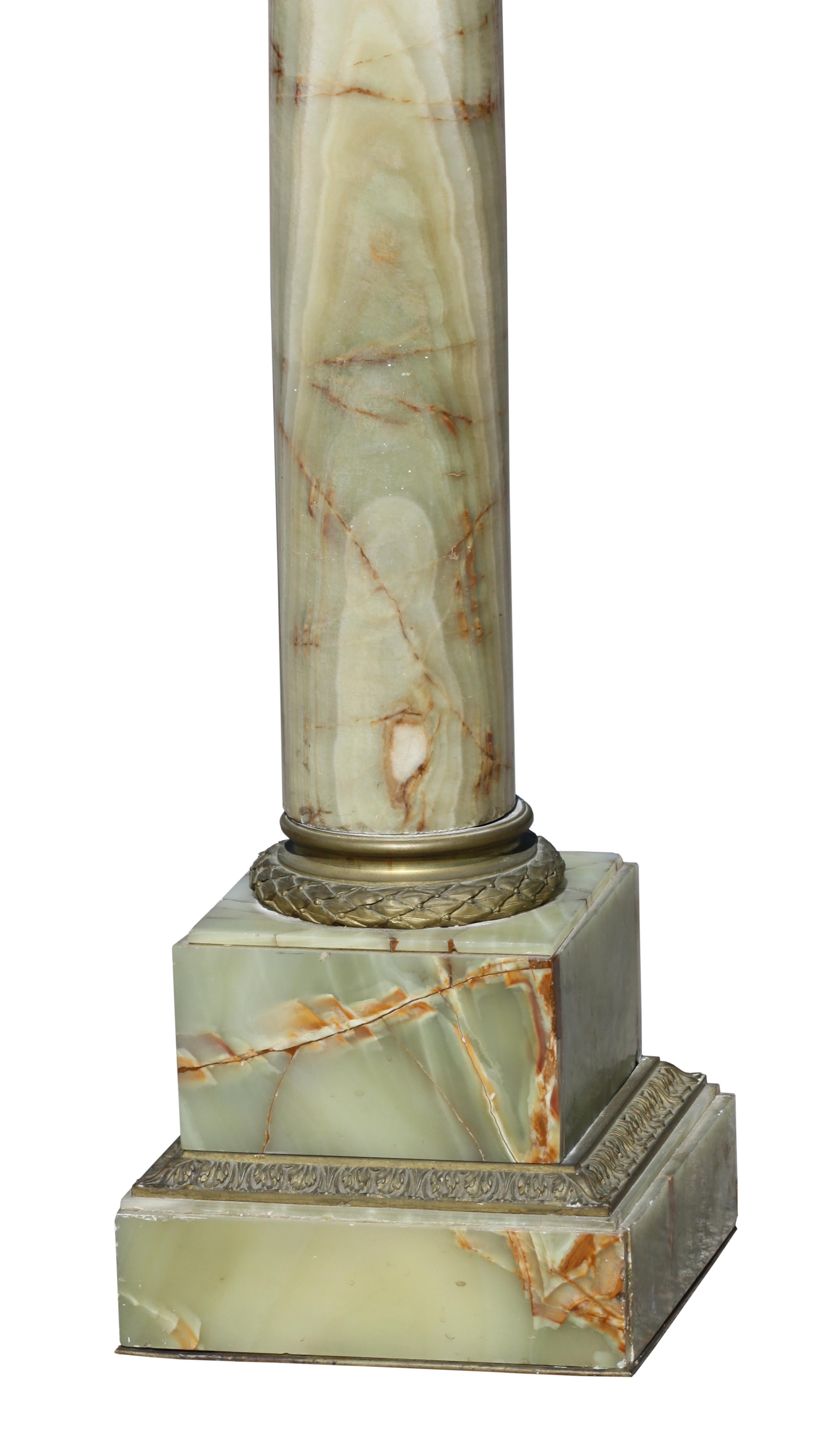 20th Century A Neoclassical Style Gilt Bronze Mounted Marble Pedestal For Sale
