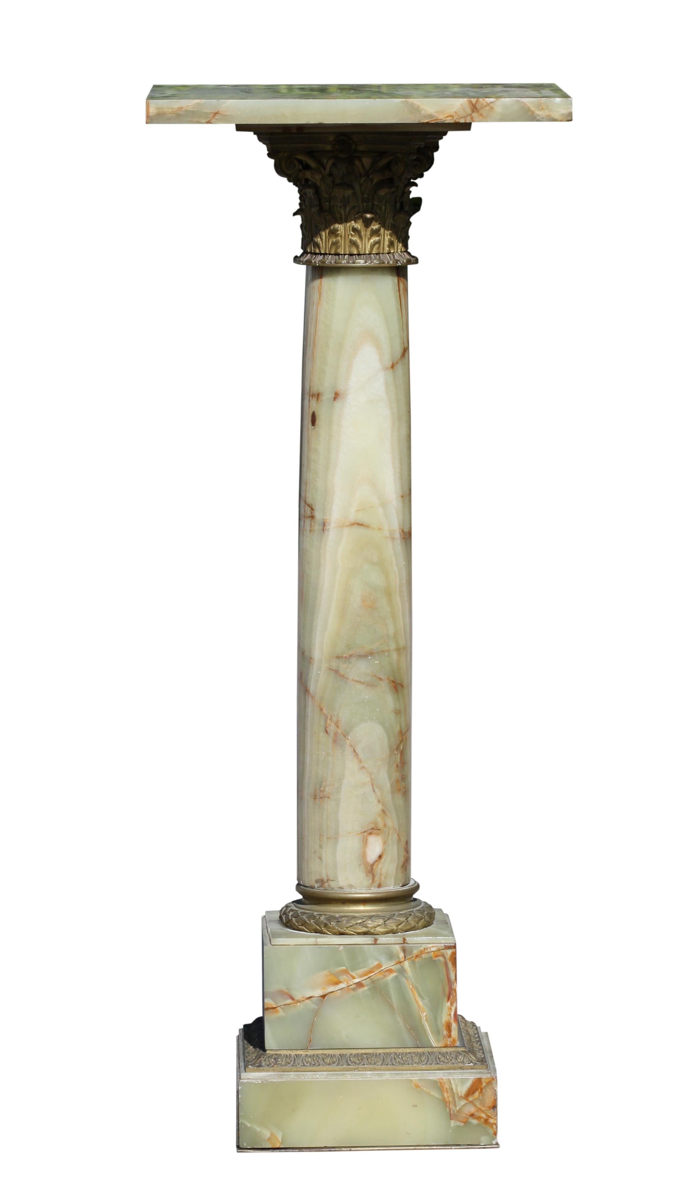 A Neoclassical Style Gilt Bronze Mounted Marble Pedestal For Sale 5