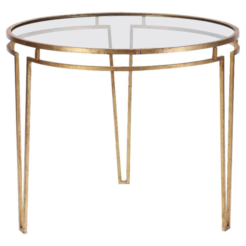 A Neoclassical Style Gilt Iron Circular Side Table.