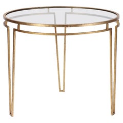 A Neoclassical Style Gilt Iron Circular Side Table.