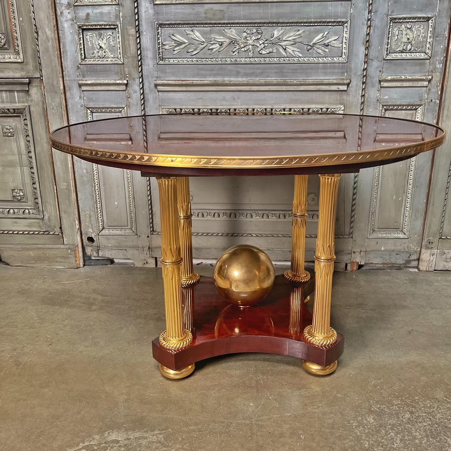 Neoclassical Style Mahogany and Broze Dore Center Table 6