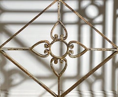 Neoclassical Style Painted  Wrought-Iron Console with Slate Top