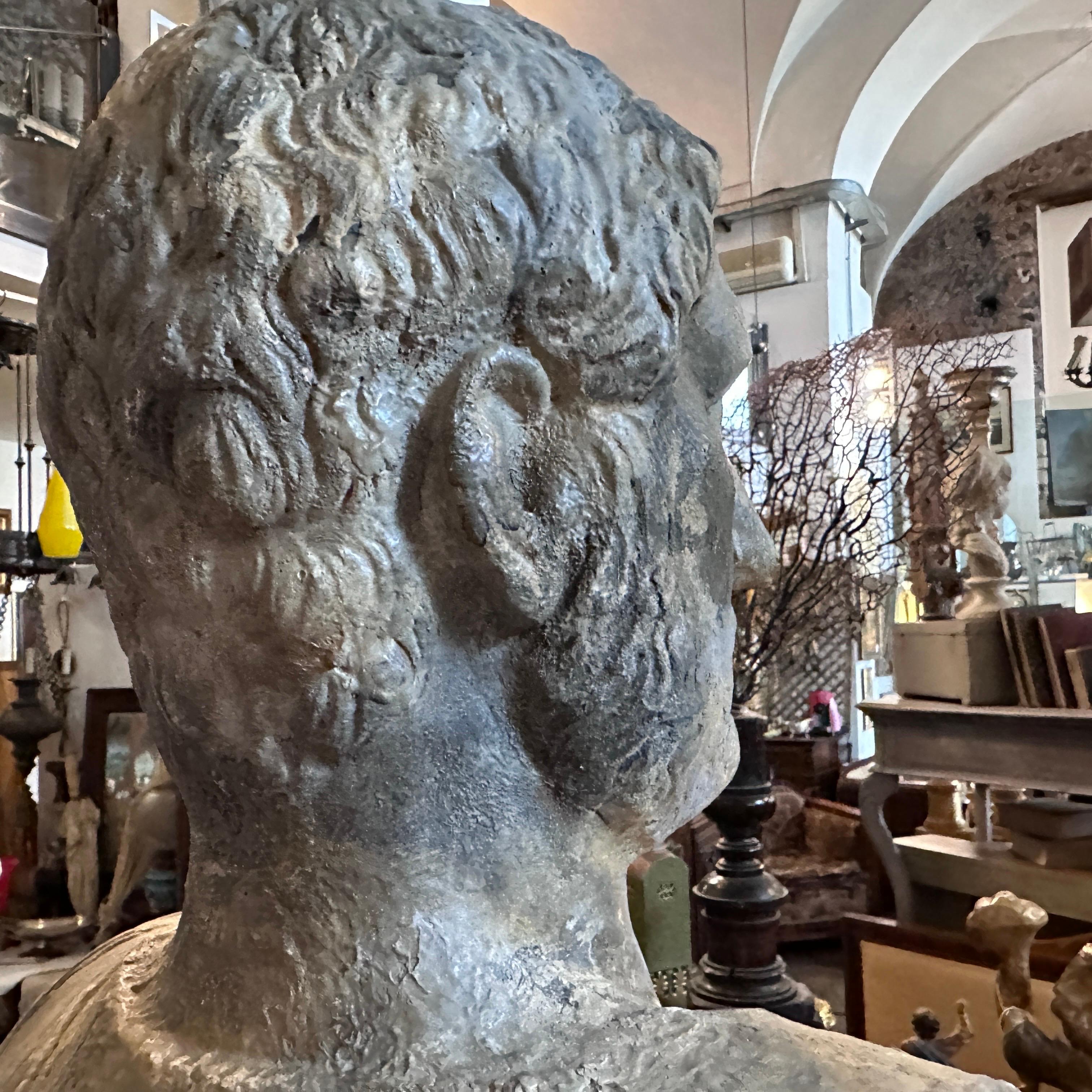 A Neoclassical Terracotta Sicilian Bust of the Roman Emperor Adriano 6