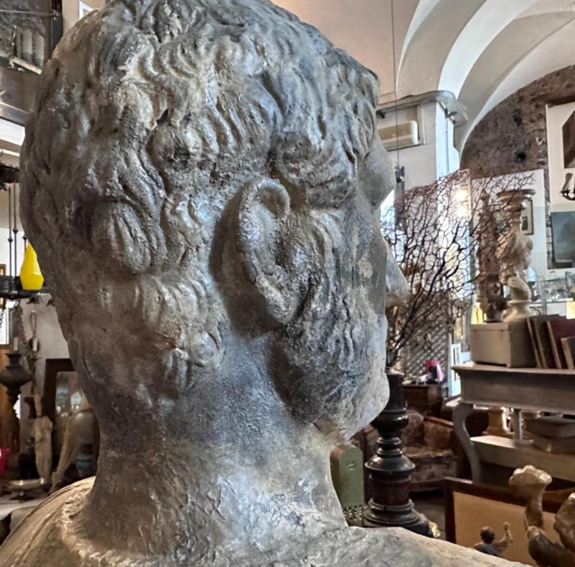 A Neoclassical Terracotta Sicilian Bust of the Roman Emperor Adriano 1