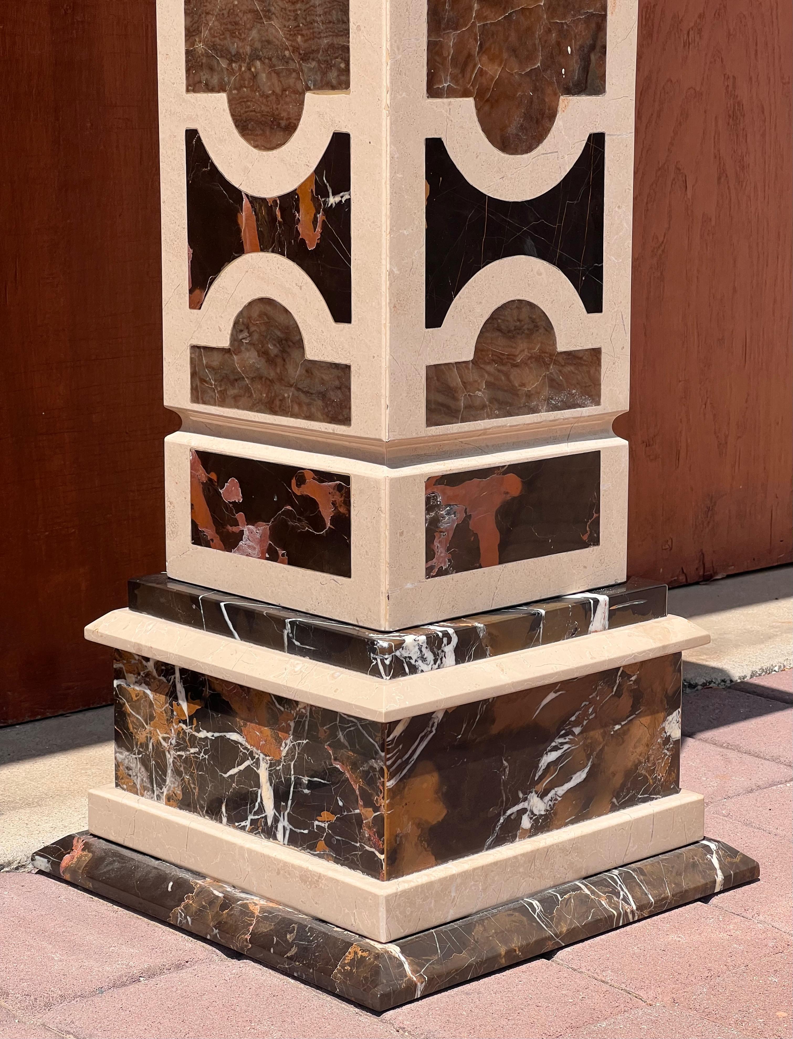 A neoclassical vintage Italian marble pedestal, 20th century For Sale 13