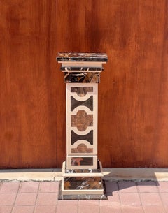 A neoclassical vintage Italian marble pedestal, 20th century