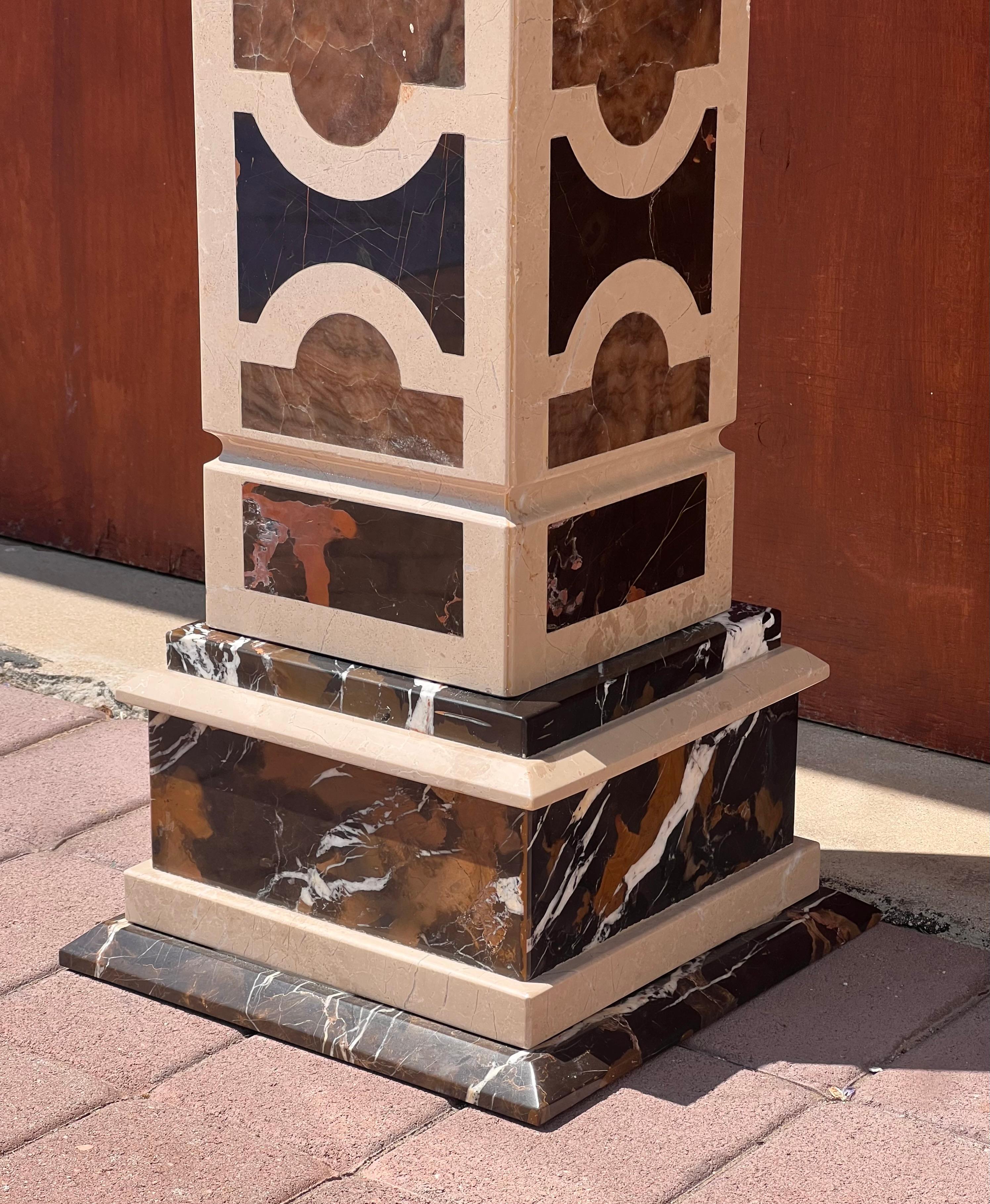 Marble A neoclassical vintage Italian marble pedestal, 20th century For Sale