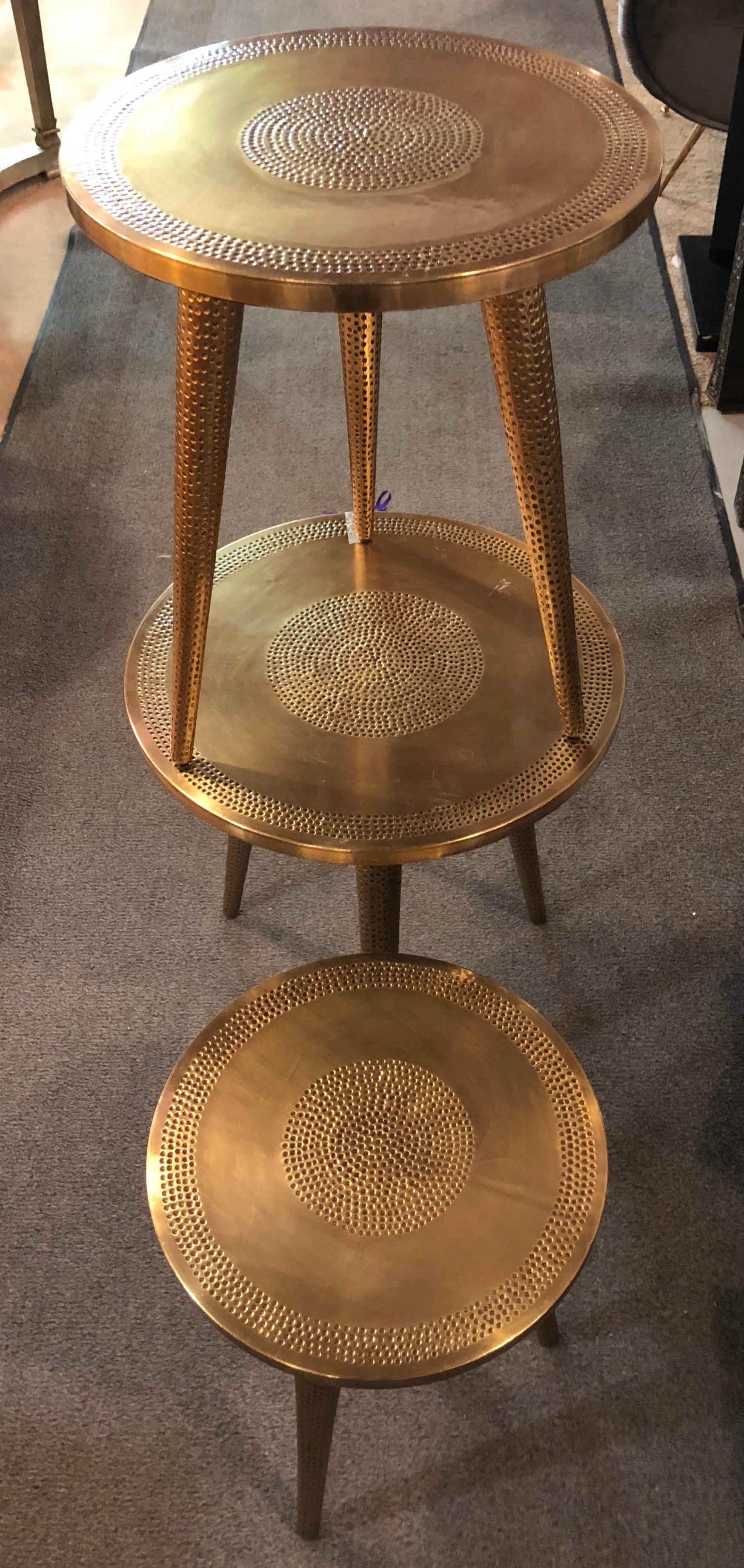 Mid-Century Modern Style Brass Nest of Tables or End Tables, Nest of Three For Sale 6