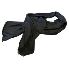 A Never Vintage Black Wool Scarf by Gucci with Continuous Logo