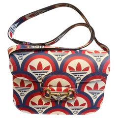 A New 21st Century Printed Leather Gucci for Adidas Horsebit 1955 Shoulder Bag A New 21st Century Printed Leather Gucci for Adidas Horsebit 1955 Shoulder Bag