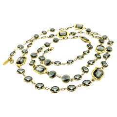 A new Chicklet necklace like the Chanel, Swarovski gray crystals, gold plated 