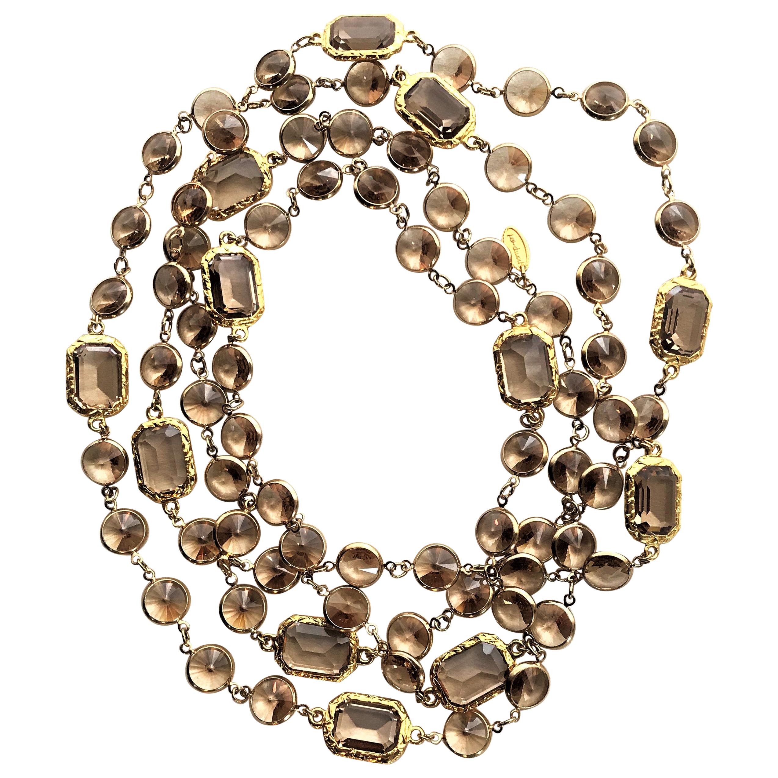 A new long Chicklet necklace like the Chanel, Swarovski crystals gold plated 