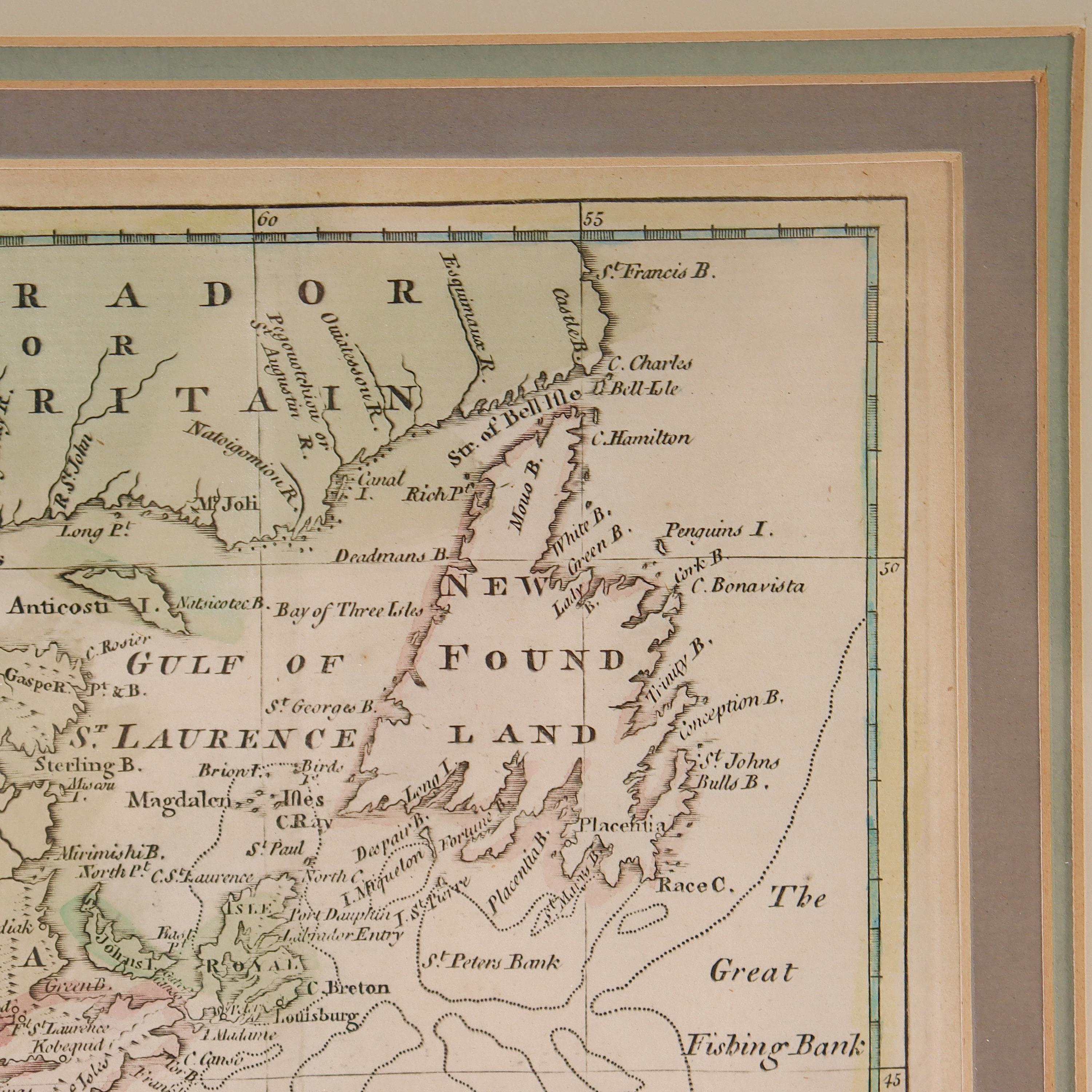 Georgien Nouvelle carte d'Amérique du Nord issue des dernières découvertes, 1763 en vente