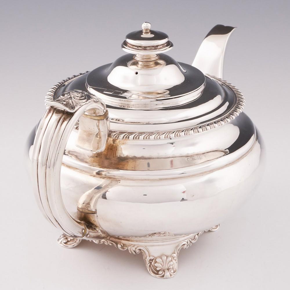 William IV A Newcastle Sterling Silver Teapot, 1836 For Sale