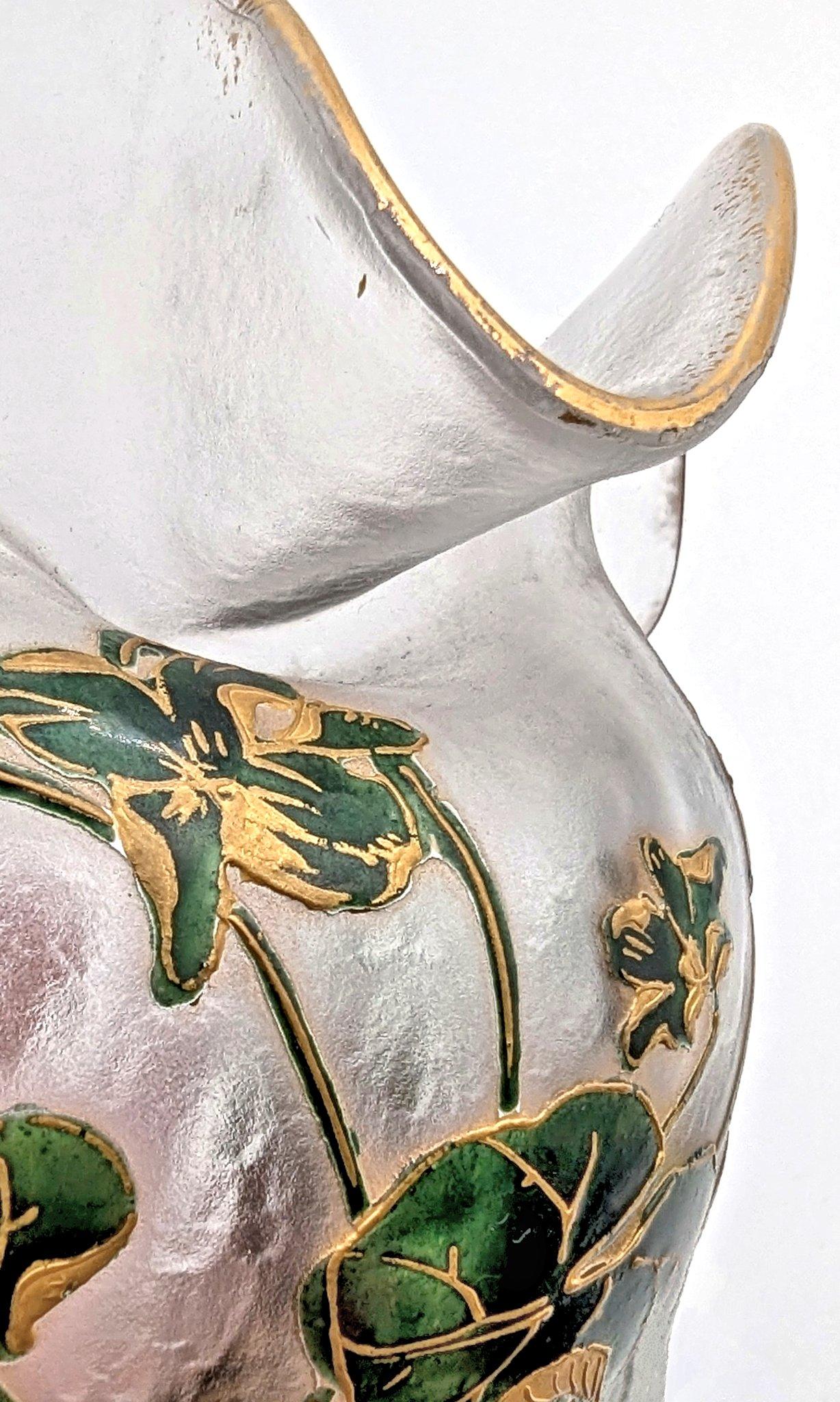 Eine schöne und frühe florale Jugendstilvase von Legras Saint Denis, um 1895 (Handgefertigt) im Angebot