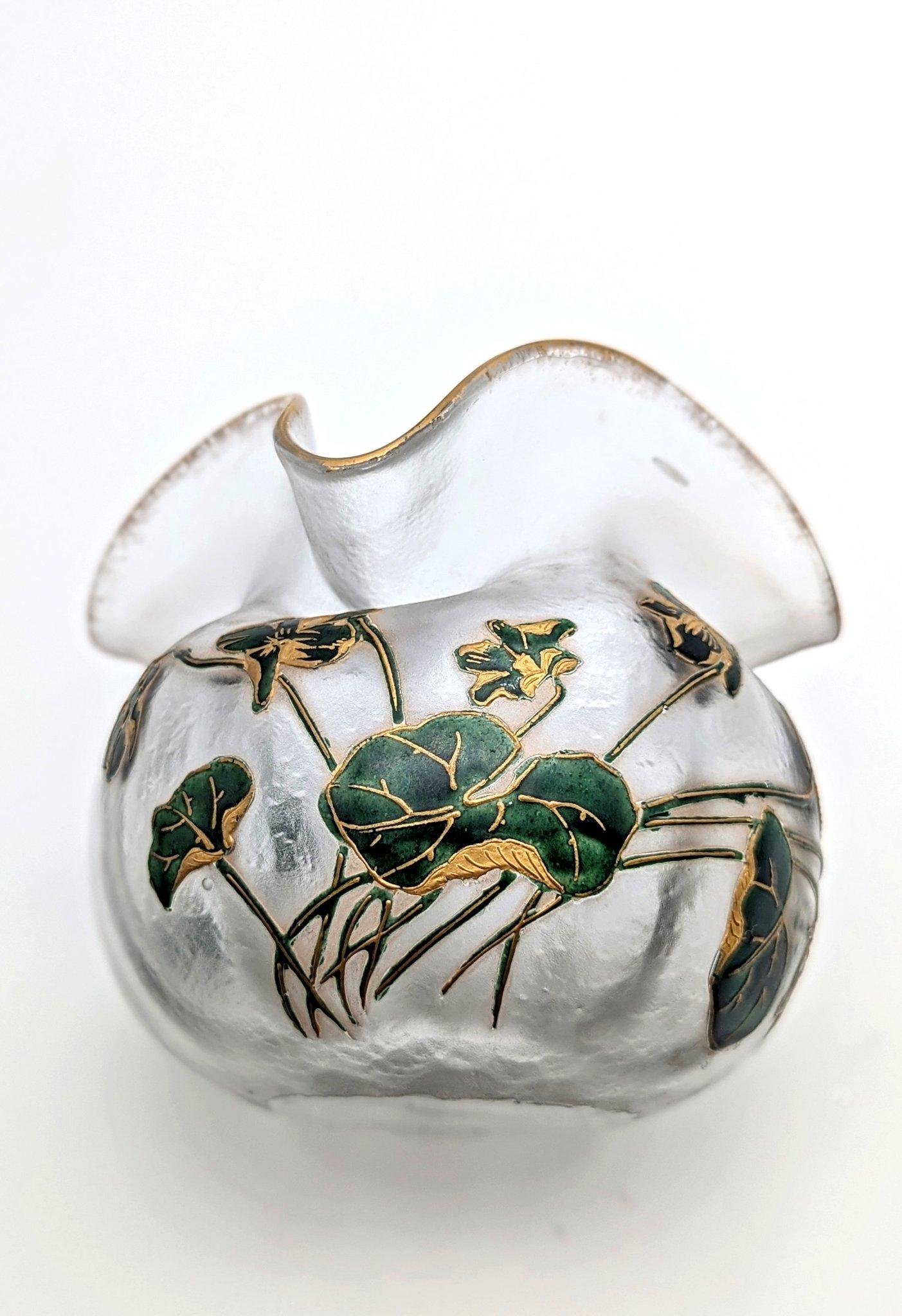 Eine schöne und frühe florale Jugendstilvase von Legras Saint Denis, um 1895 (Spätes 19. Jahrhundert) im Angebot