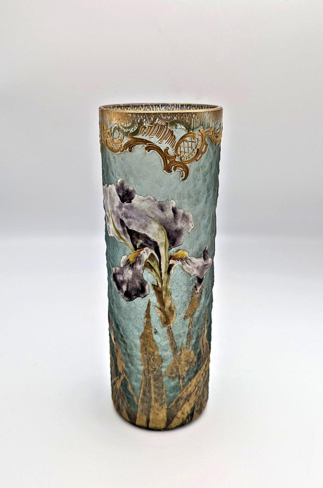 Glass A nice and early floral art nouveau Vase 