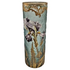 A nice and early floral art nouveau Vase "Iris" by Legras Saint Denis, ca. 1895