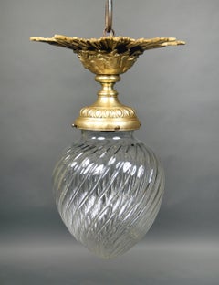 A Nice Early 20th Century Gilt Bronze and Glass Plafonnier