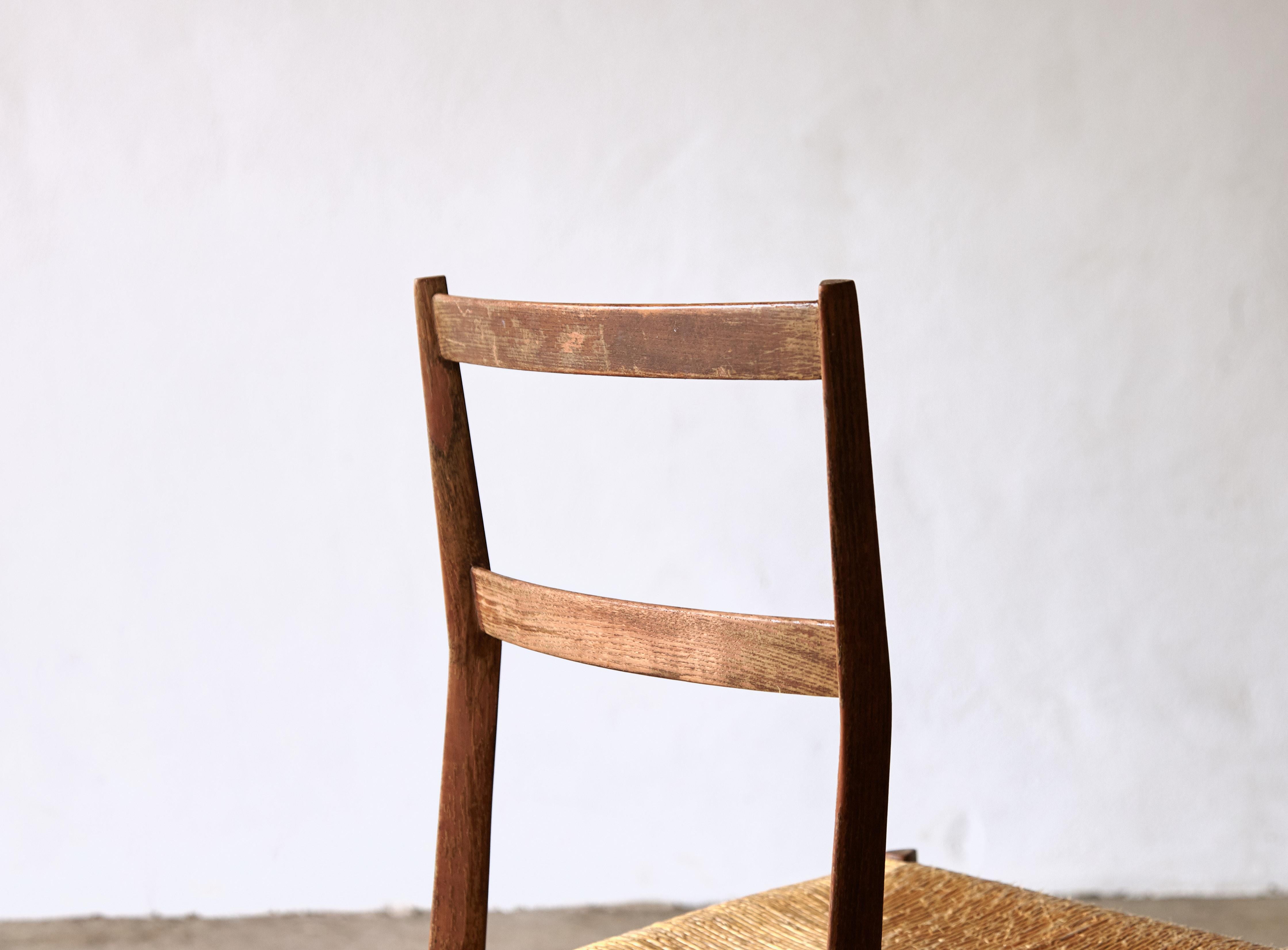 Wood Nice Early Gio Ponti Superleggera Chair, in Original Condition, Italy, 1950s