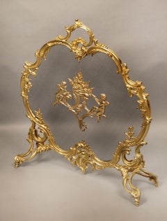 Nice Late 19th Century Gilt Bronze Firescreen
