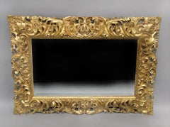 A Nice Late 19th Century Hand Carved Giltwood Rococo Style Mirror