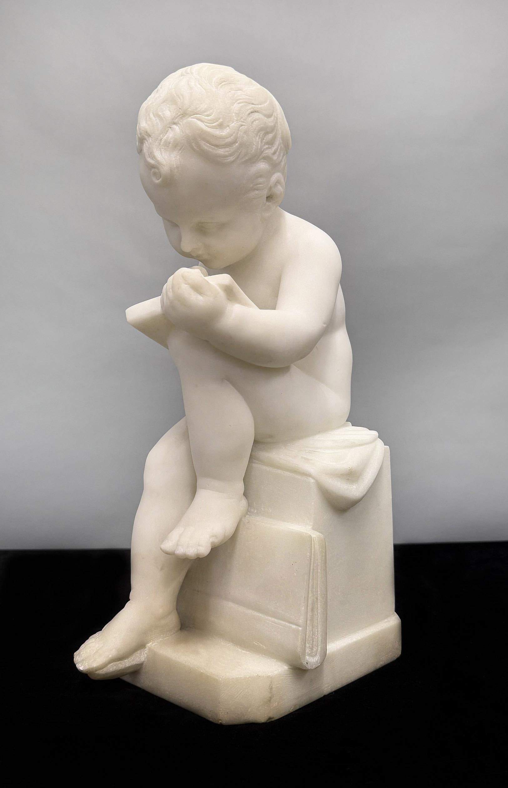 Beau marbre blanc de Carrare italien de la fin du 19e siècle représentant un garçon dessiné

Représentation d'un enfant assis sur une marche en marbre, écrivant.

D'après le très célèbre modèle d'Antonio Canova (1757-1822)

Détails :
Hauteur - 16