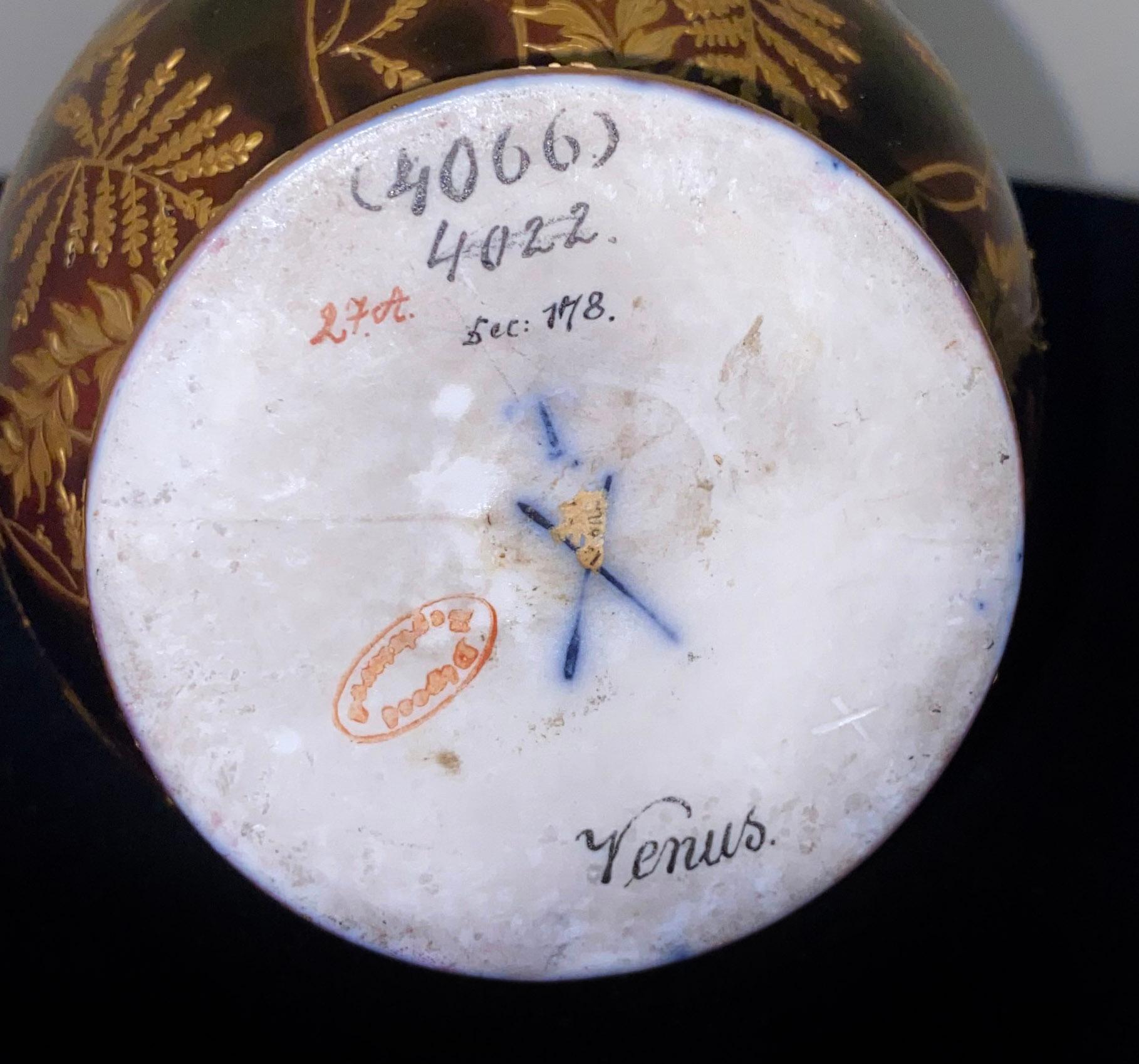 Schöne Porzellanvase der Venus im Wiener Stil des späten 19. Jahrhunderts (Handbemalt) im Angebot