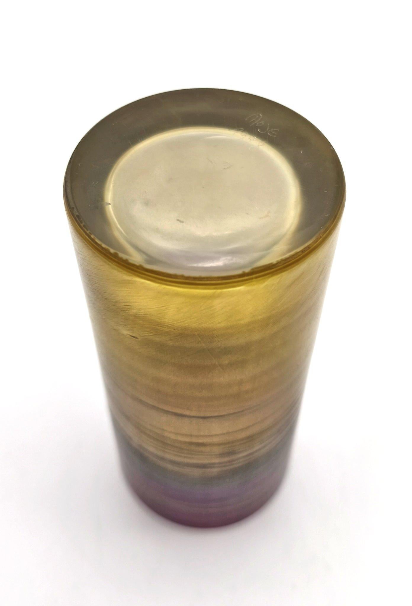 Glass A nice painted vase by Klaus and Isgard Moje, made 1978 For Sale
