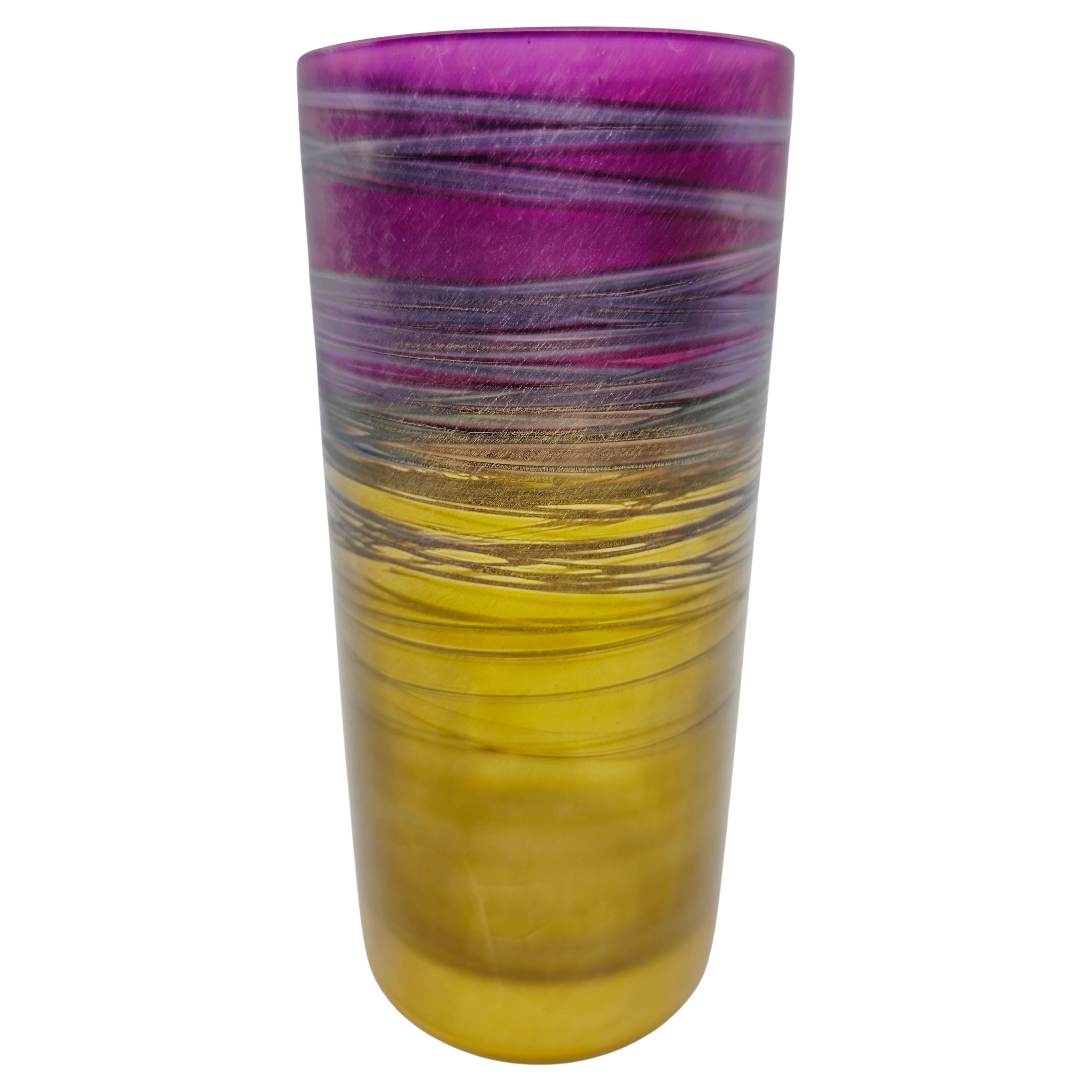 A nice painted vase by Klaus and Isgard Moje, made 1978 For Sale