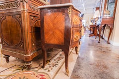 A nice pair of late 19th c French nightstand commodes with gilt bronze mounts