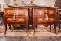 Une belle paire de commodes de nuit françaises de la fin du 19e siècle avec des montures en bronze doré.