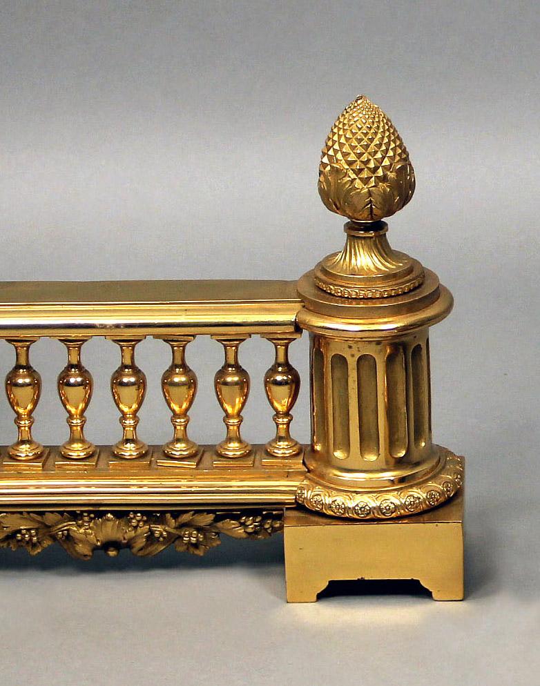 A Nice Pair of Late 19th Century Gilt Bronze Chenets For Sale 2