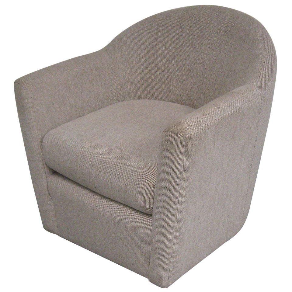 Swivel Tub Chairs in Turquoise Ultra Suede at 1stDibs