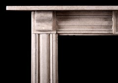 Nicely Scaled Bath Stone Fireplace