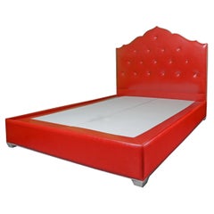 A Nick Olsen Queen-Size Lipstick Red Leather Bed