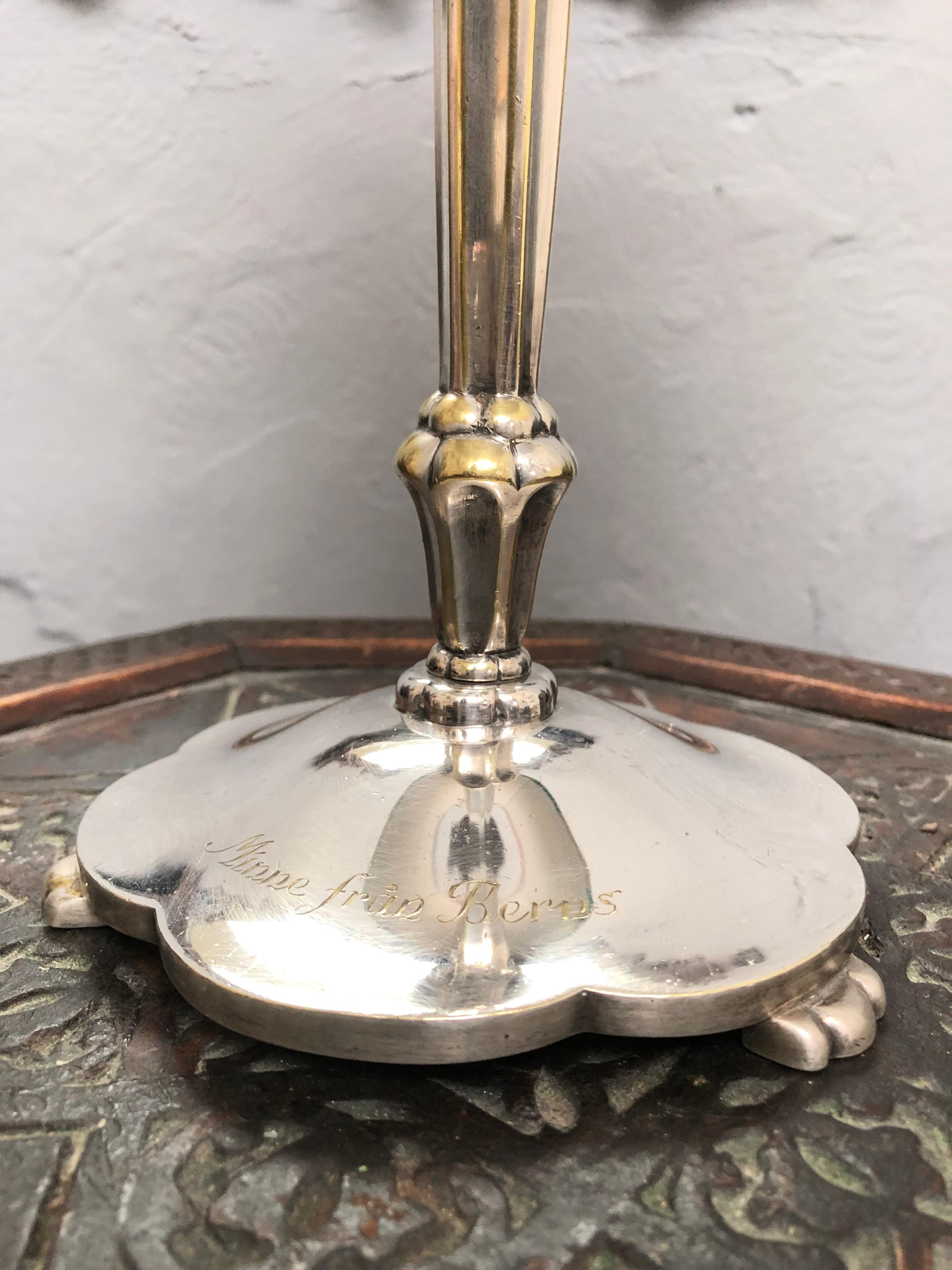 Vernickelte Silber-Art-Déco-Tischlampe aus den 1930er Jahren im Angebot 4